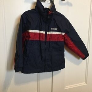 Boys size 3T Osh Kosh navy and red windbreaker